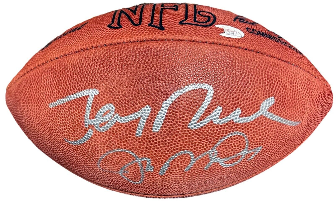 Joe Montana & Jerry Rice dual signed Official NFL Taglibue Football- JSA Image 1