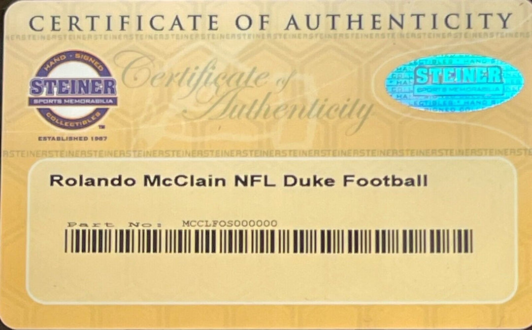 Rolando McClain signed Official NFL New Duke Football- COA (Raiders/Cowboys) Image 2