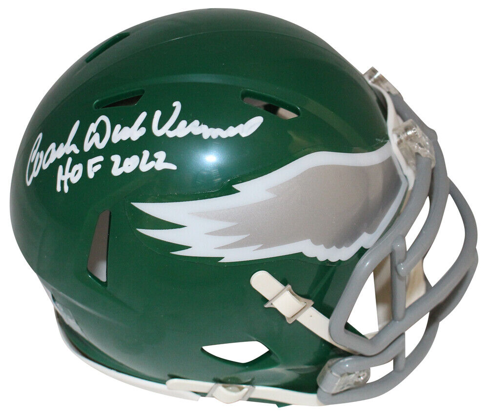 Dick Vermiel Signed Philadelphia Eagles HOF Mini Helmet Beckett 40626 Image 1