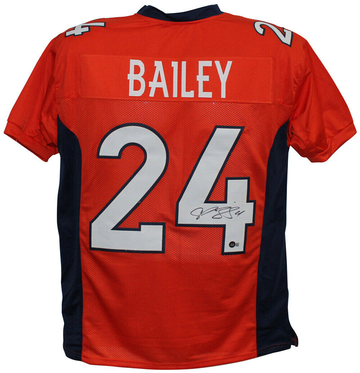 Champ Bailey Autographed/Signed Pro Style Orange XL Jersey Beckett 35660 Image 1