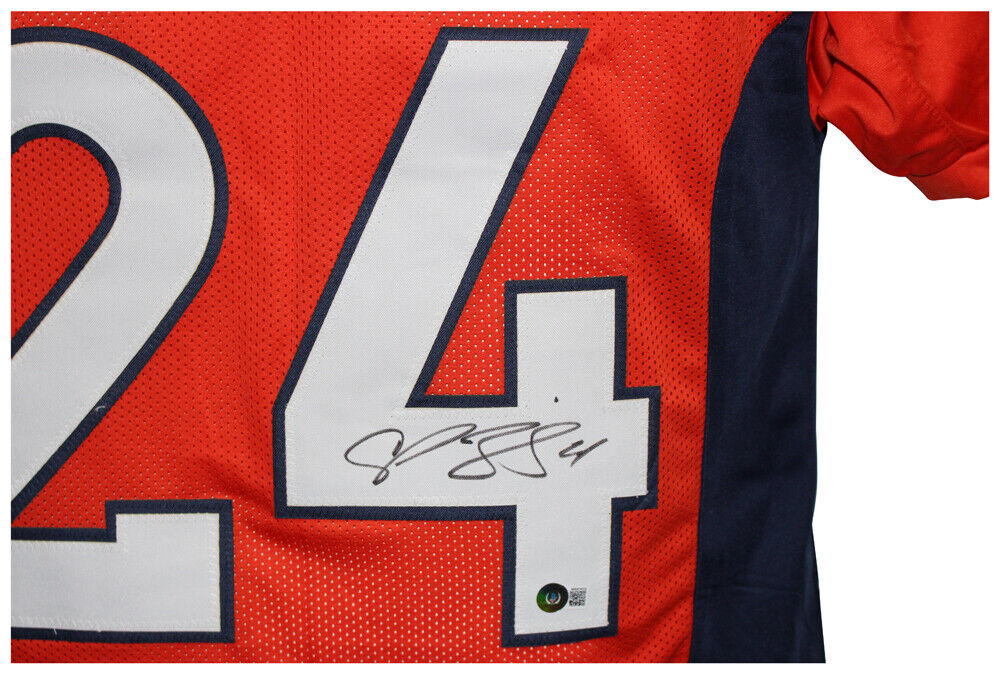 Champ Bailey Autographed/Signed Pro Style Orange XL Jersey Beckett 35660 Image 2