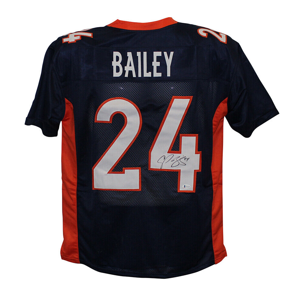 Champ Bailey Autographed/Signed Pro Style Blue XL Jersey BAS 30549 Image 1