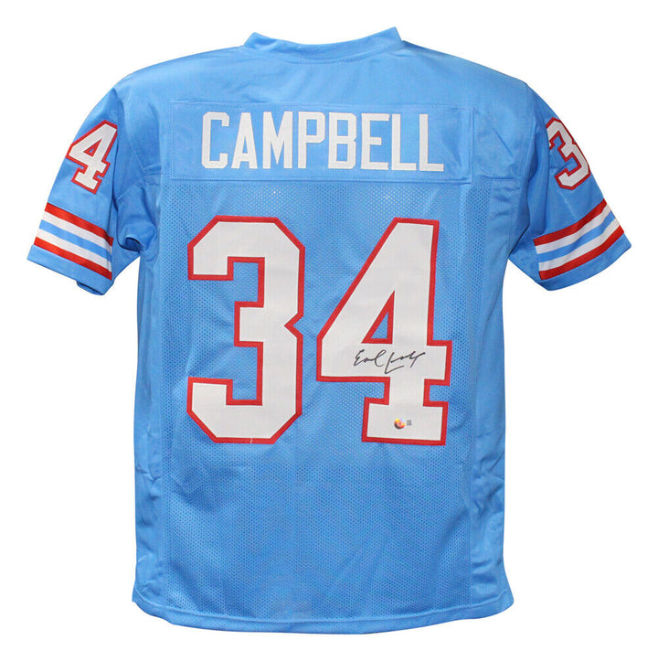Earl Campbell Autographed/Signed Pro Style Blue Jersey BAS 40094 Image 1