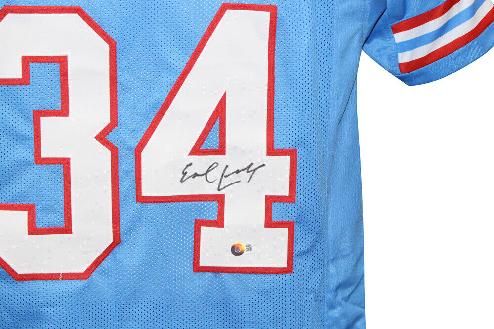 Earl Campbell Autographed/Signed Pro Style Blue Jersey BAS 40094 Image 2