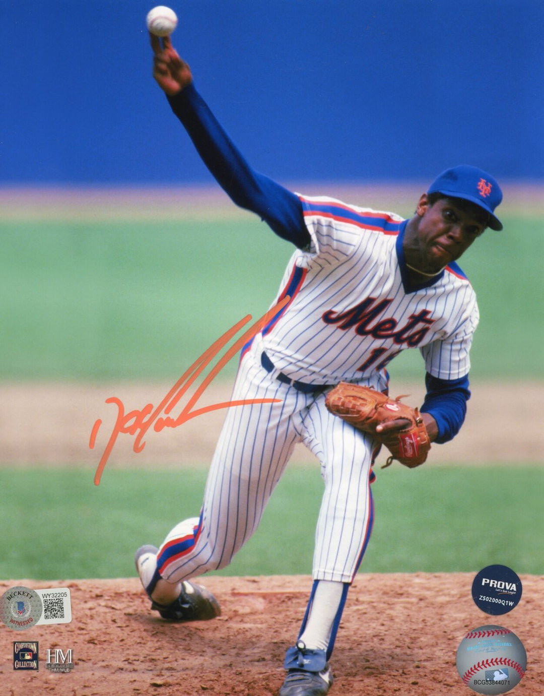 Dwight Gooden Autographed/Signed New York Mets 8x10 Photo Beckett 40652 Image 1