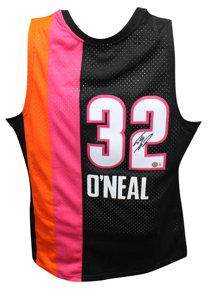 Shaquille O'neal Signed Miami Heat M&N Swingman Jersey Beckett 40842 Image 1