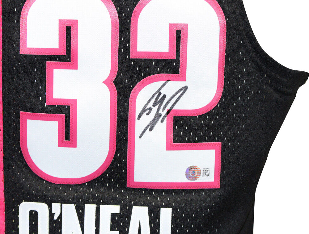 Shaquille O'neal Signed Miami Heat M&N Swingman Jersey Beckett 40842 Image 2