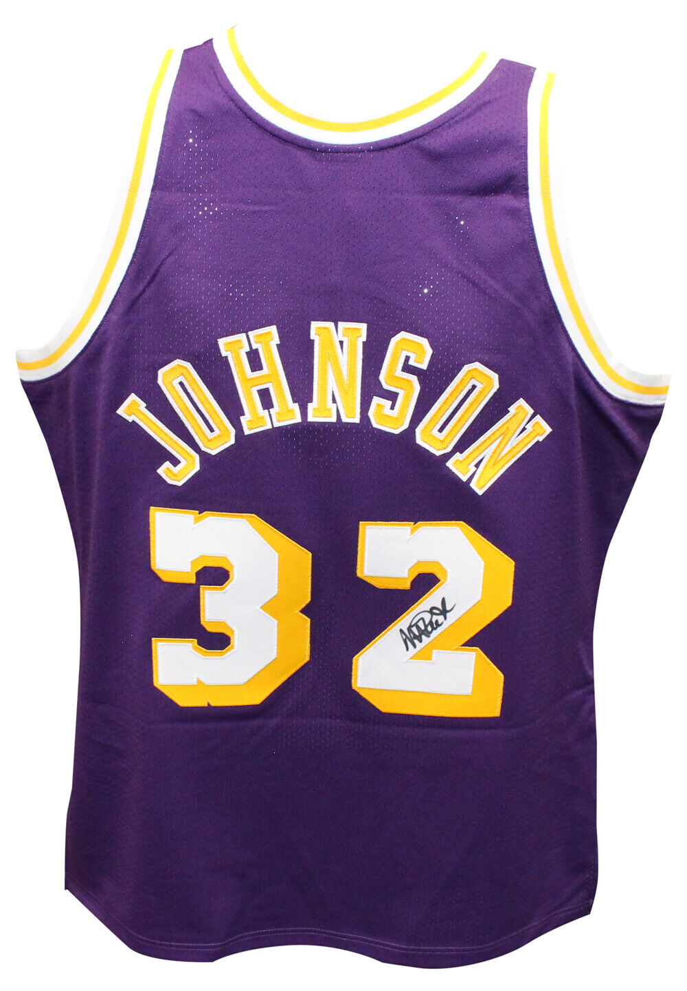 Magic Johnson Signed Authentic Los Angeles Lakers M&N Jersey Beckett 40840 Image 1