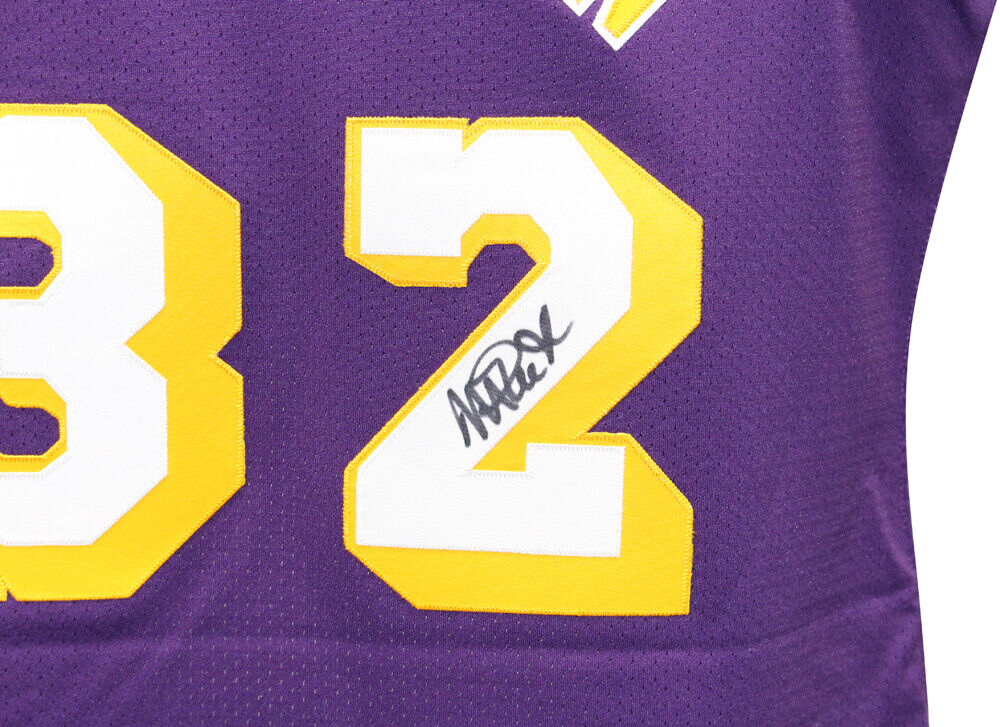 Magic Johnson Signed Authentic Los Angeles Lakers M&N Jersey Beckett 40840 Image 2