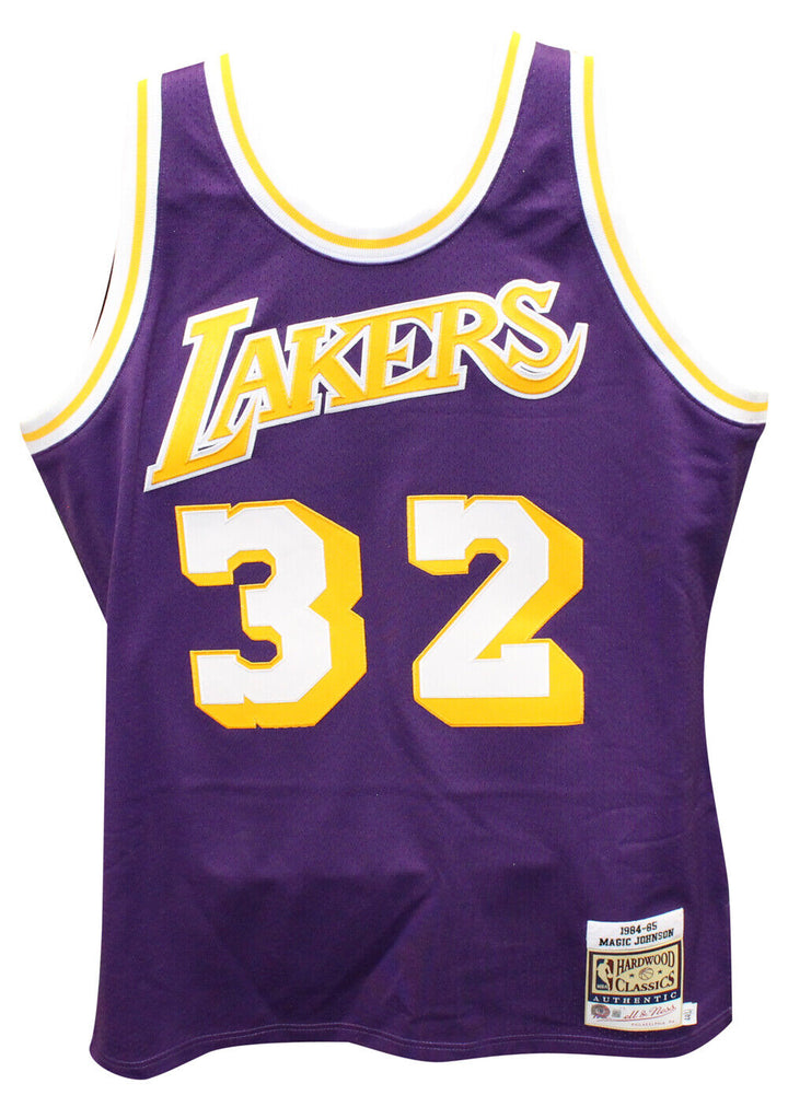 Magic Johnson Signed Authentic Los Angeles Lakers M&N Jersey Beckett 40840 Image 3