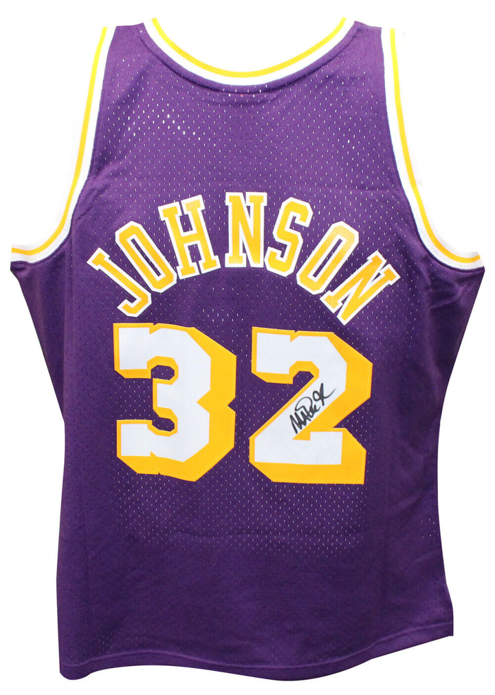 Magic Johnson Signed Swingman Los Angeles Lakers M&N Jersey Beckett 40848 Image 1