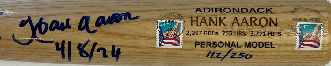 Hank Aaron Autographed Adirondack Bat #122/250 (JSA) Image 3