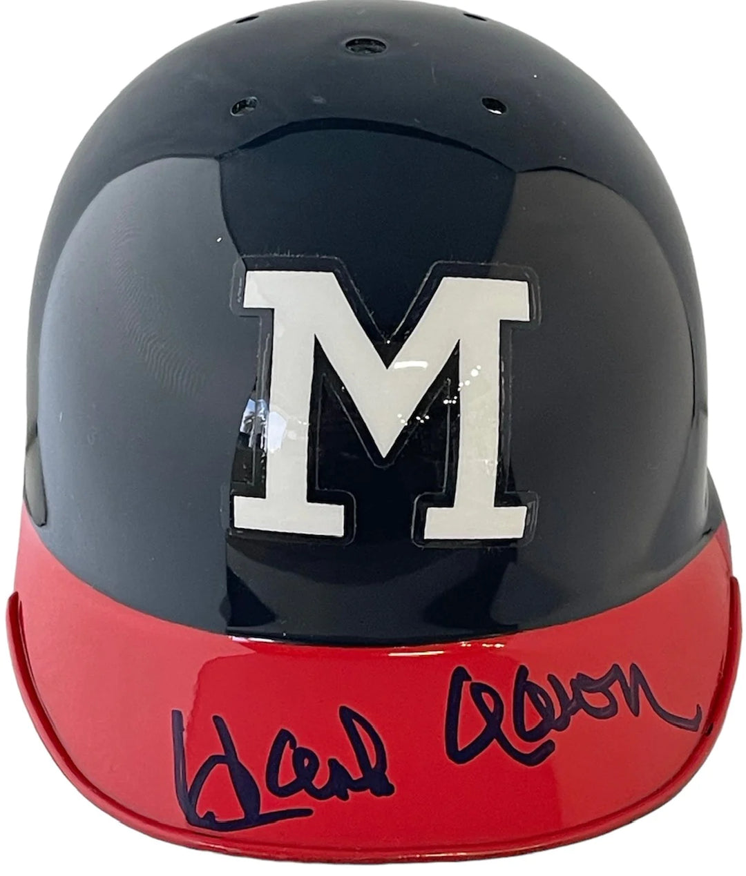 Hank Aaron Autographed Milwaukee Braves Mini Helmet (MLB) Image 1