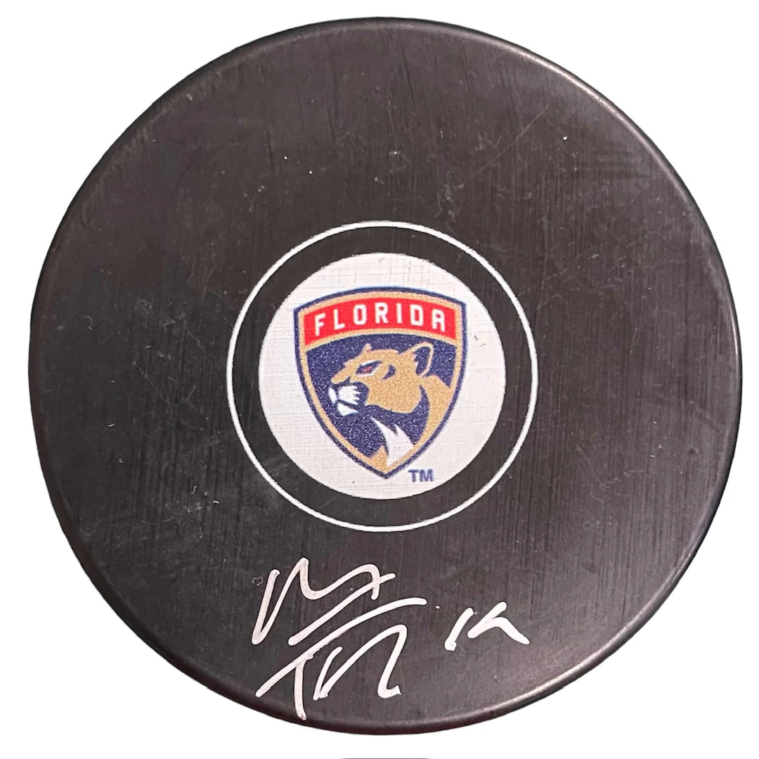 Matthew Tkachuk Autographed Florida Panthers Logo Puck Image 1