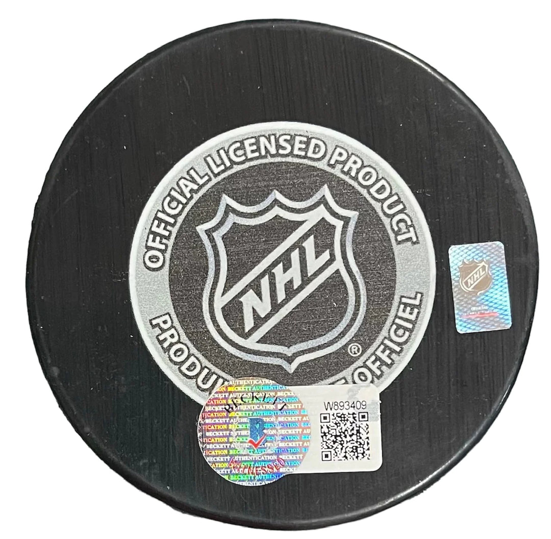 Matthew Tkachuk "MVP" Autographed 2023 NHL All Star Game Logo Puck Image 2