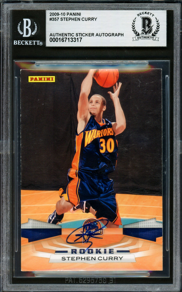 Stephen Curry Autographed 2009-10 Panini Rookie Card Warriors Beckett #16713317 Image 1