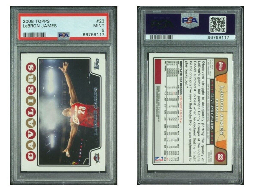 2008 Topps #23 LeBron James Chalk Toss PSA 9 Mint Cleveland Cavaliers Rare Image 4
