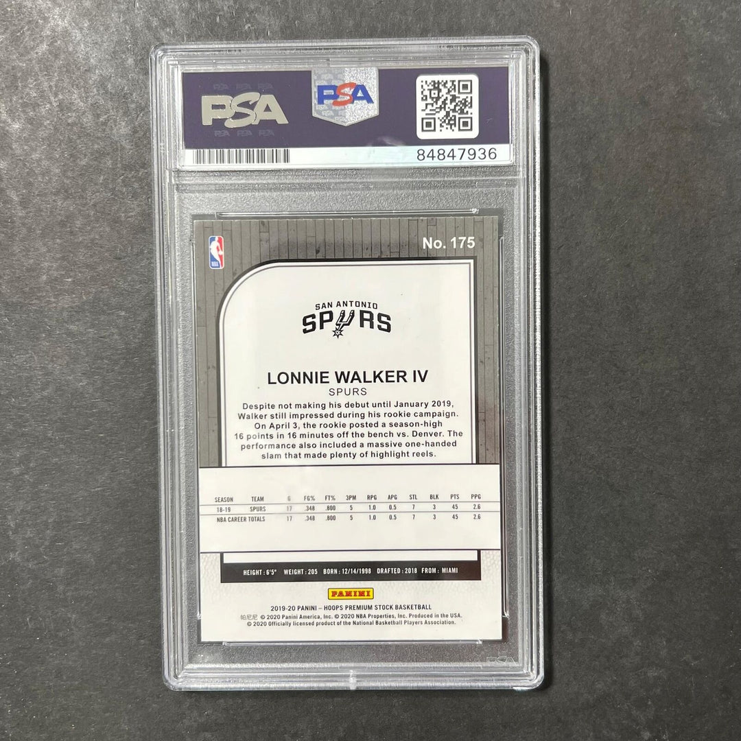2019-20 Panini Hoops Premium Stock #175 Lonnie Walker IV Signed Card AUTO PSA/DN Image 2