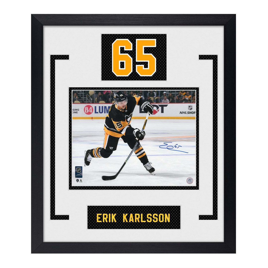 Erik Karlsson Signed Pittsburgh Penguins Authentic Number 23x27 Frame Image 1