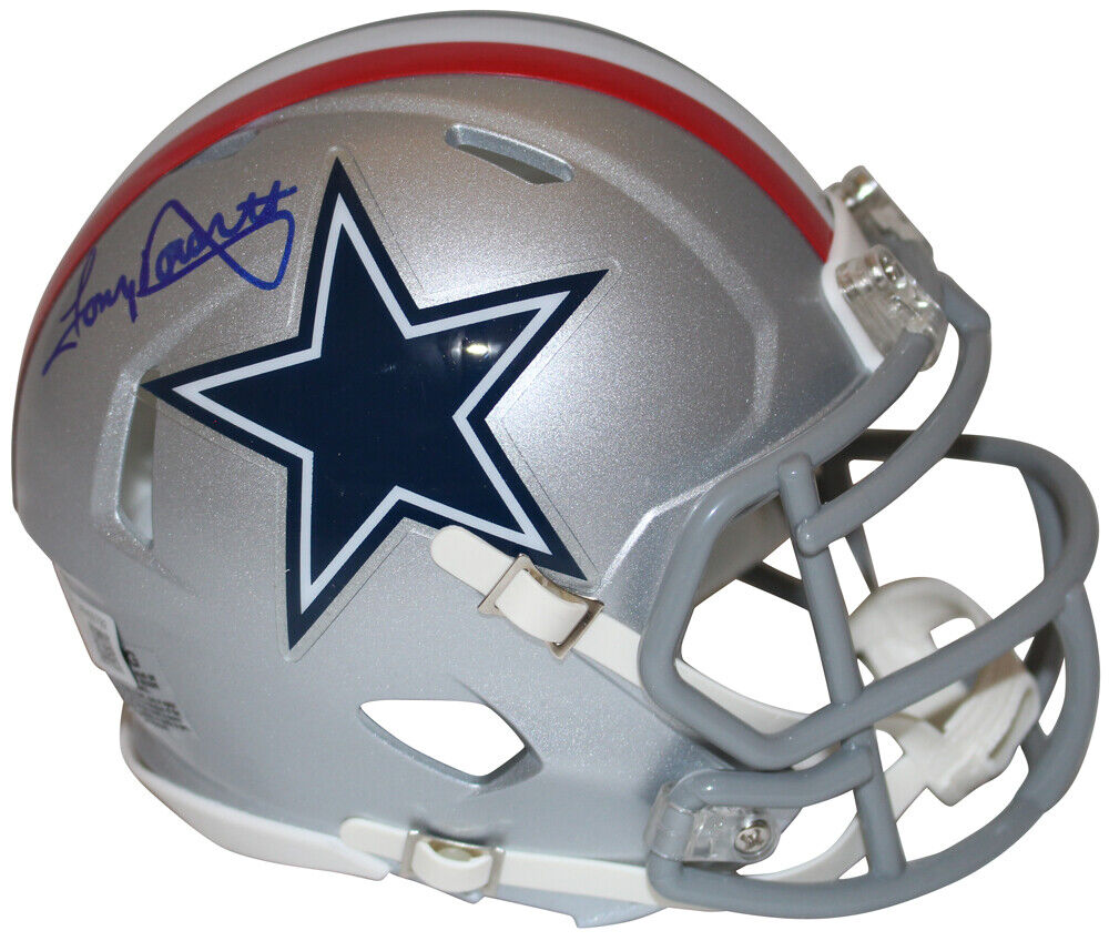 Tony Dorsett Autographed Dallas Cowboys 1976 Speed Mini Helmet Beckett 36908 Image 1