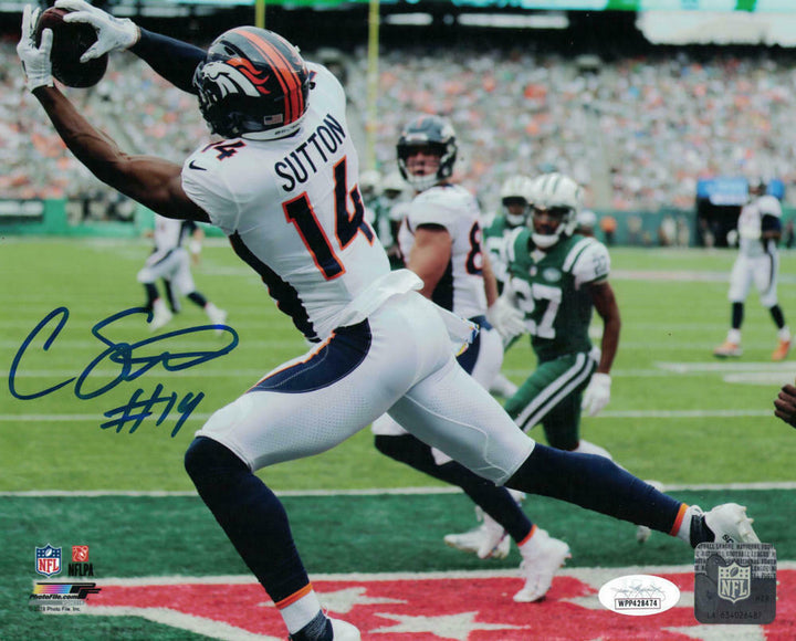 Courtland Sutton Autographed/Signed Denver Broncos 8x10 Photo JSA 23915 Image 1
