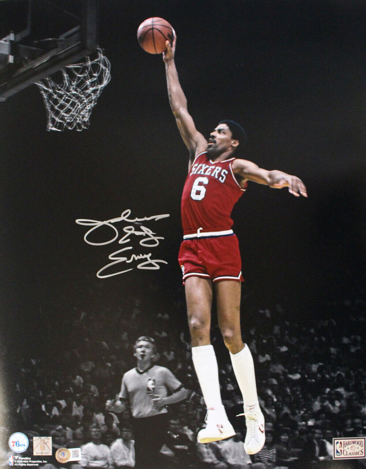 Julis Erving Autographed/Signed Philadelphia 76ers 16x20 Photo Beckett 39673 Image 1