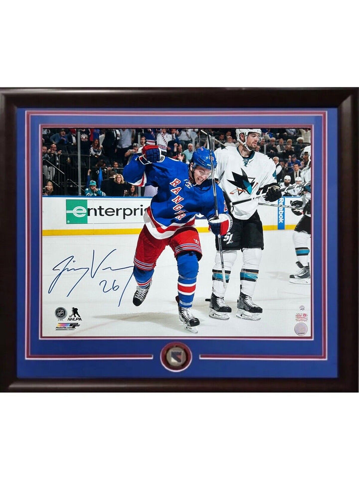Jimmy Vesey Signed 16x20 Framed Action Photo Rangers Mint Autograph Steiner COA Image 1