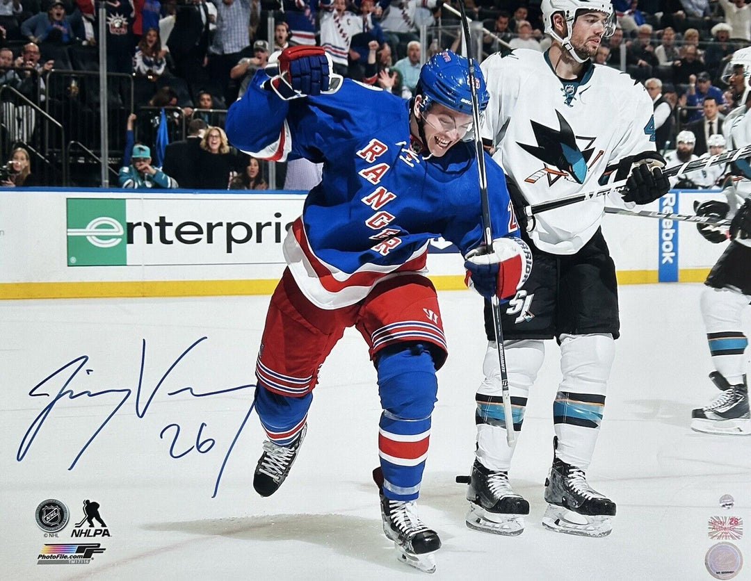 Jimmy Vesey Signed 16x20 Framed Action Photo Rangers Mint Autograph Steiner COA Image 2
