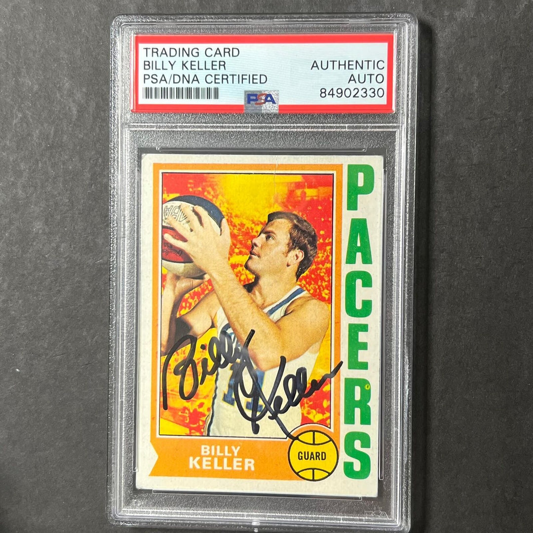 1974 Topps #201 Billy Keller Signed Card AUTO PSA Slabbed Pacers Image 1
