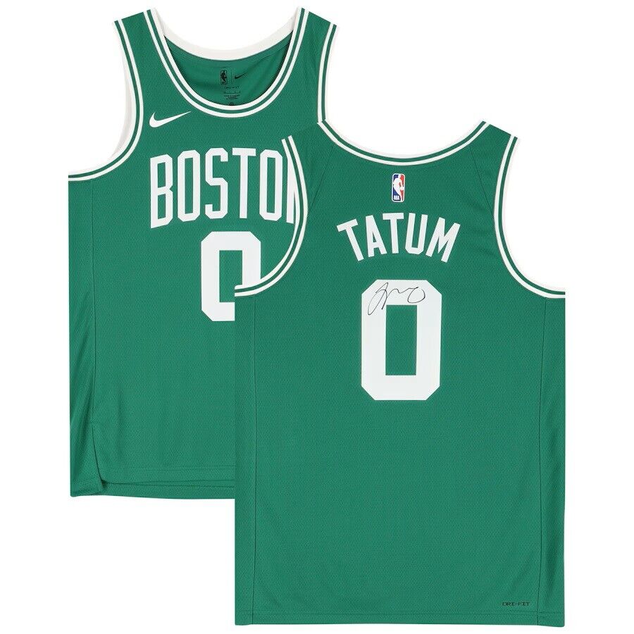 Jayson Tatum Signed Boston Celtics 2022/23 Green Nike Icon Swingman Jersey Image 1