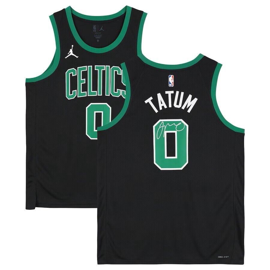 Jayson Tatum Signed Boston Celtics 2022/23 Black Nike Statement Swingman Jersey Image 1