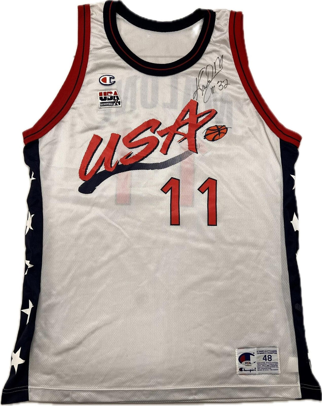 KARL MALONE signed jersey PSA/DNA Utah Jazz Team USA Autographed Image 1