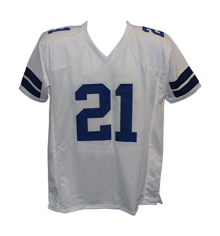 Deion Sanders Autographed/Signed Pro Style White Jersey Beckett 30676 Image 3