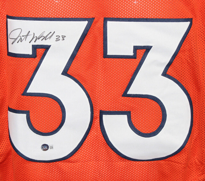 Javonte Williams Autographed/Signed Pro Style Orange Jersey Beckett 32104 Image 2