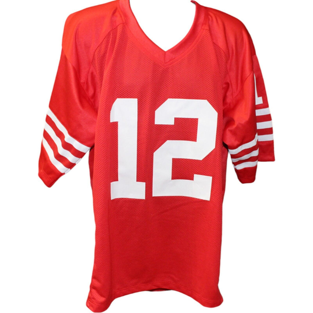 John Brodie Autographed/Signed Pro Style Red Jersey JSA 44091 Image 4