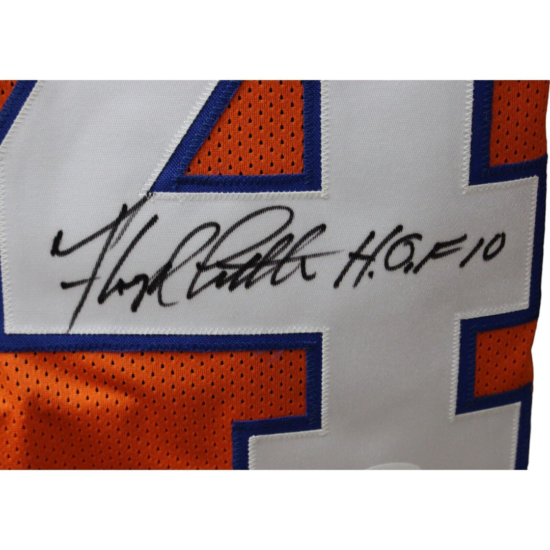 Floyd Little Autographed/Signed Pro Style Orange Jersey JSA 44085 Image 2