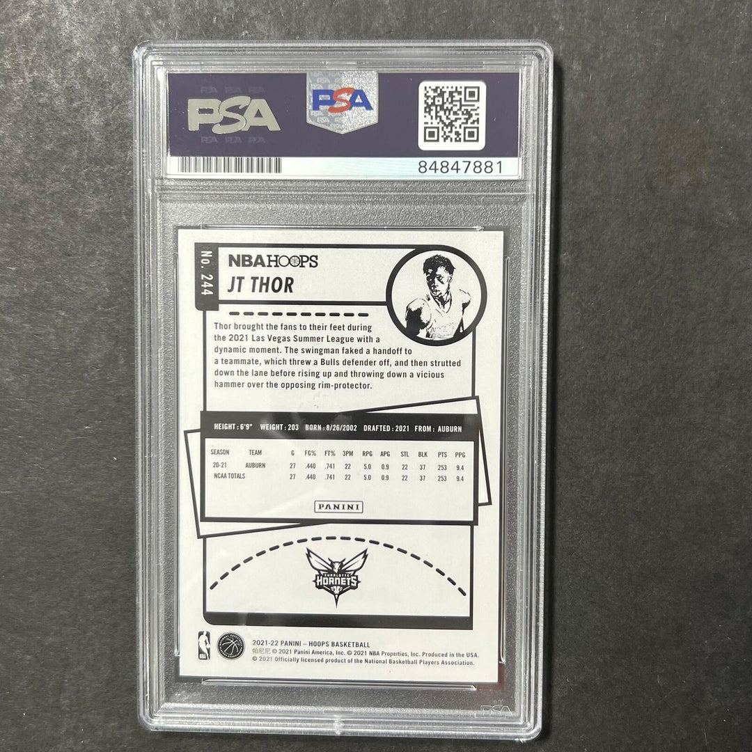 2021-22 Panini Hoops #244 JT Thor Signed Card AUTO PSA/DNA Slabbed Hornets Image 2