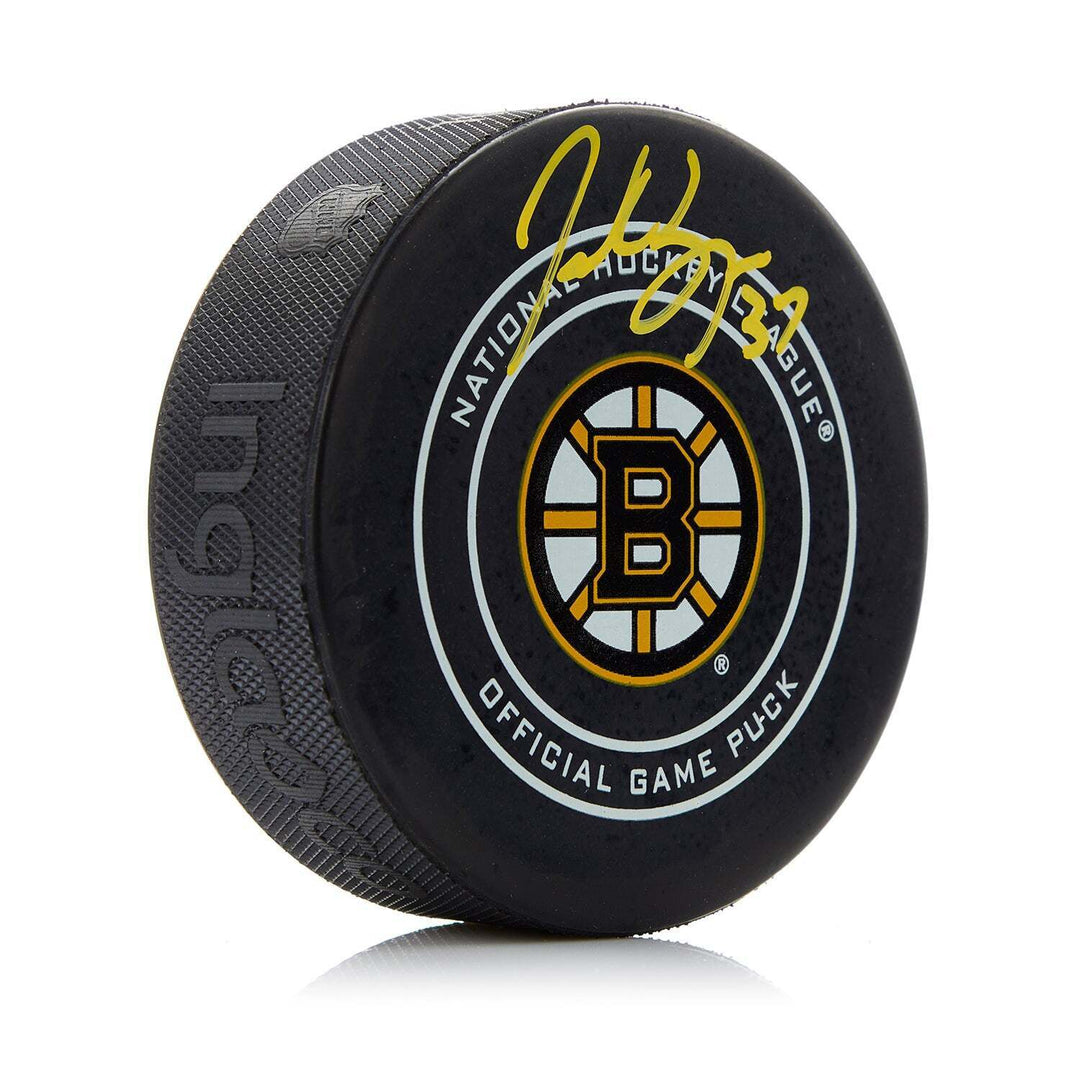 Patrice Bergeron Boston Bruins Autographed Official Game Puck Image 1