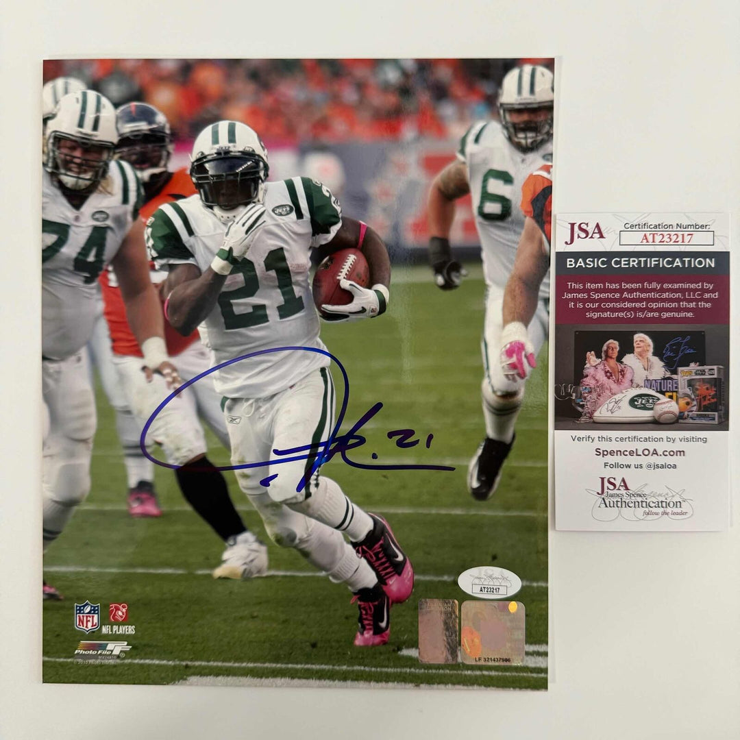Autographed/Signed LaDainian Tomlinson New York Jets 8x10 Football Photo JSA COA Image 1