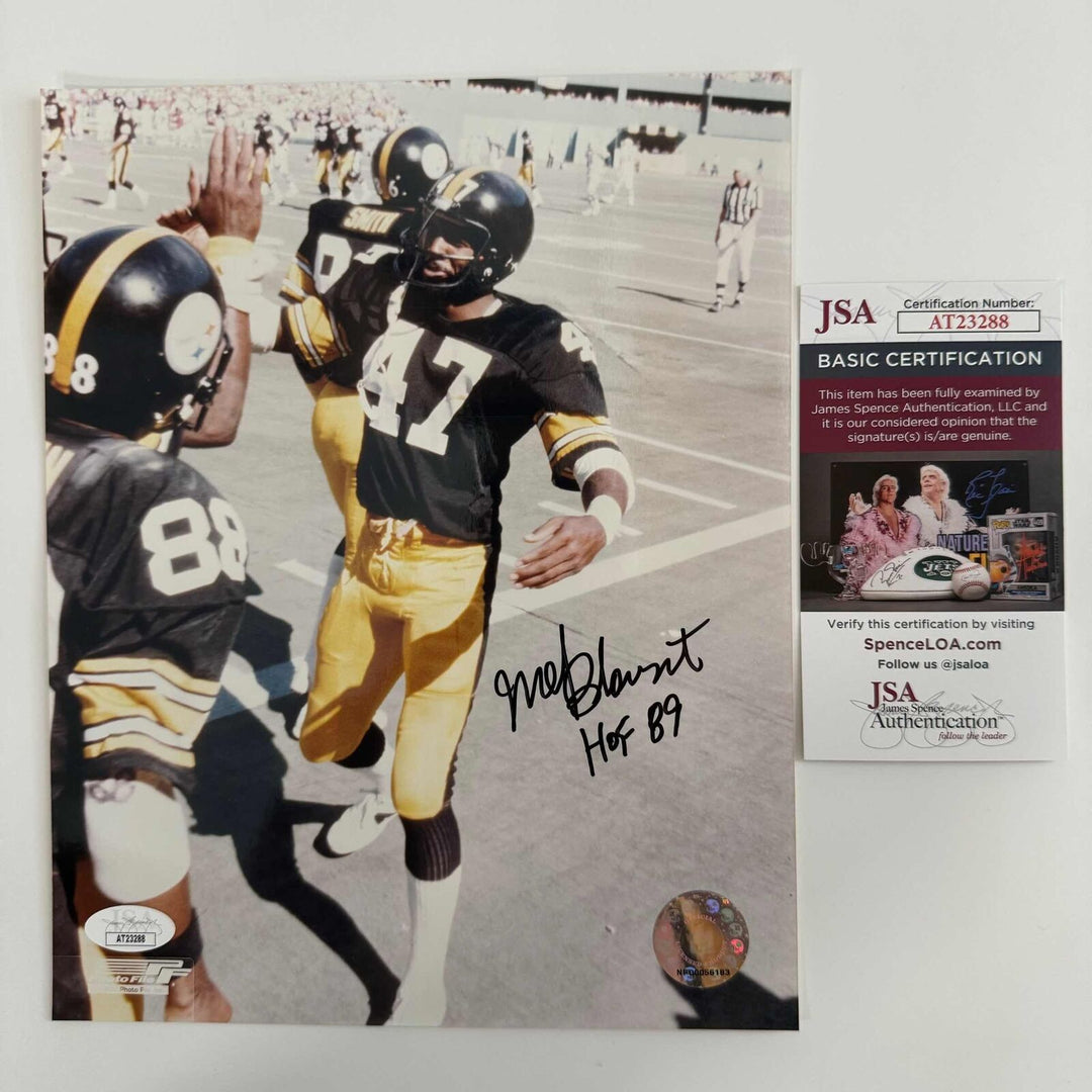Autographed/Signed Mel Blount "HOF 89" Pittsburgh Steelers 8x10 Photo JSA COA Image 1