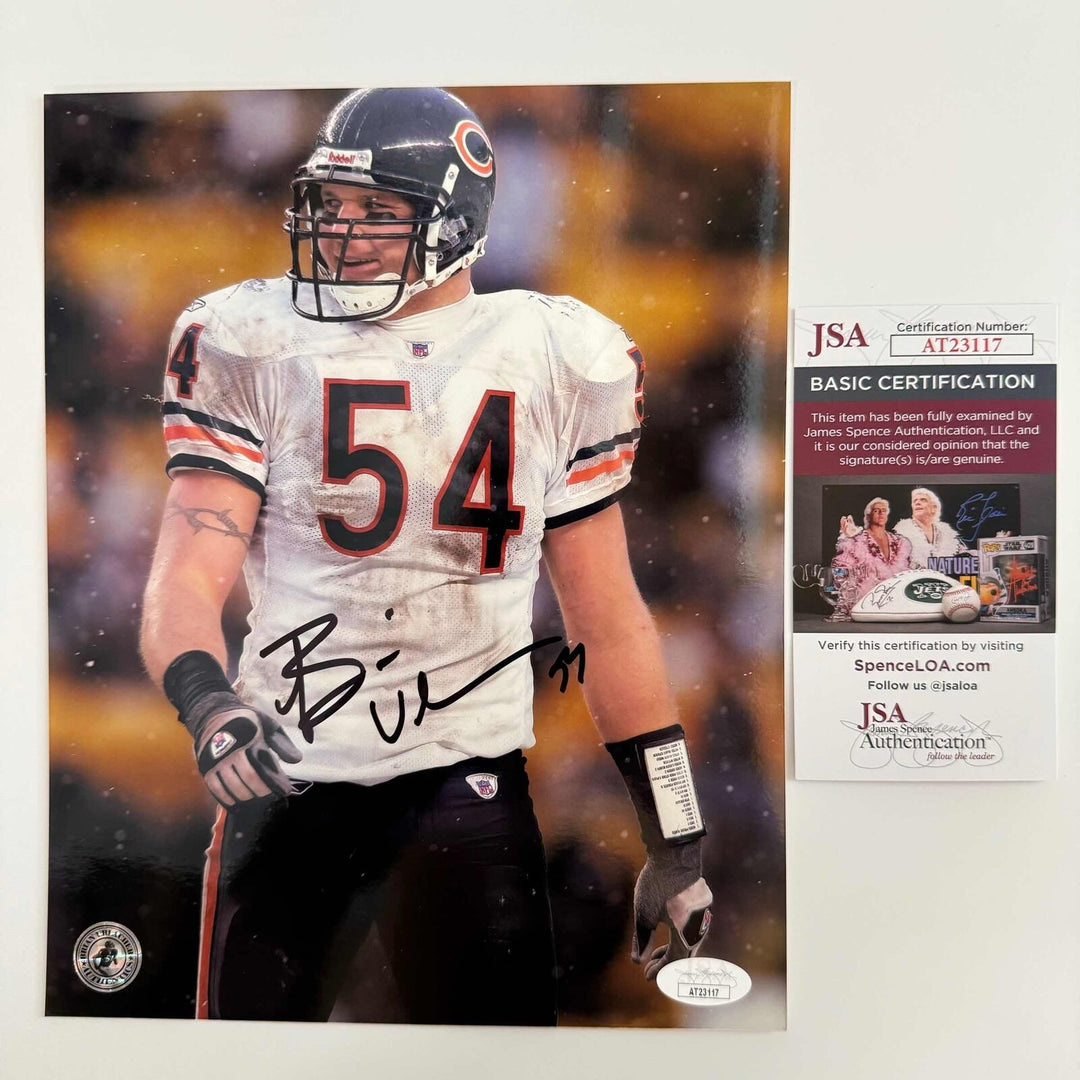 Autographed/Signed Brian Urlacher Chicago Bears 8x10 Football Photo JSA COA Image 1