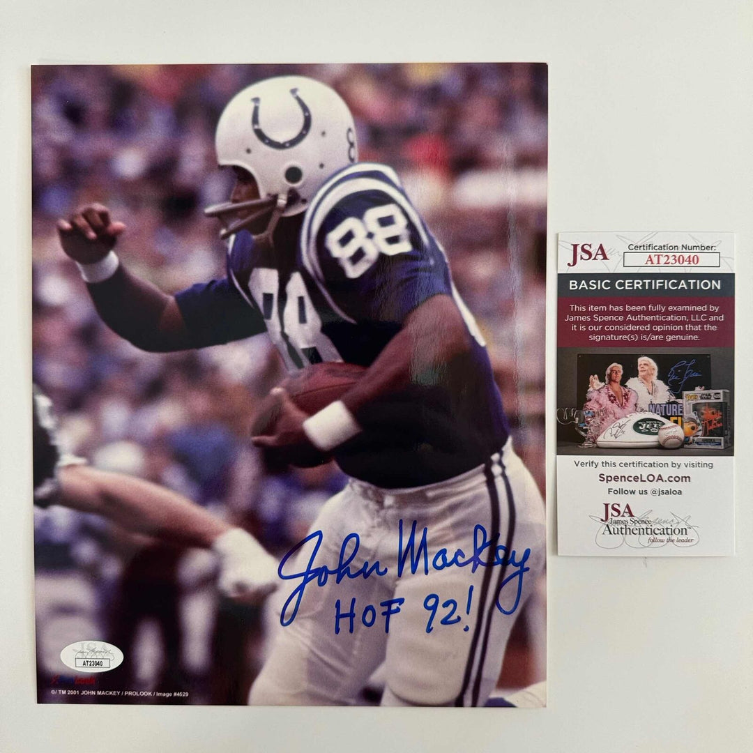Autographed/Signed John Mackey Indianapolis Colts 8x10 Football Photo JSA COA #2 Image 1
