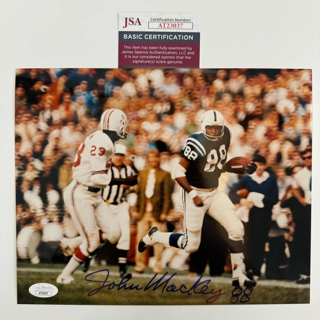 Autographed/Signed John Mackey Indianapolis Colts 8x10 Football Photo JSA COA Image 1