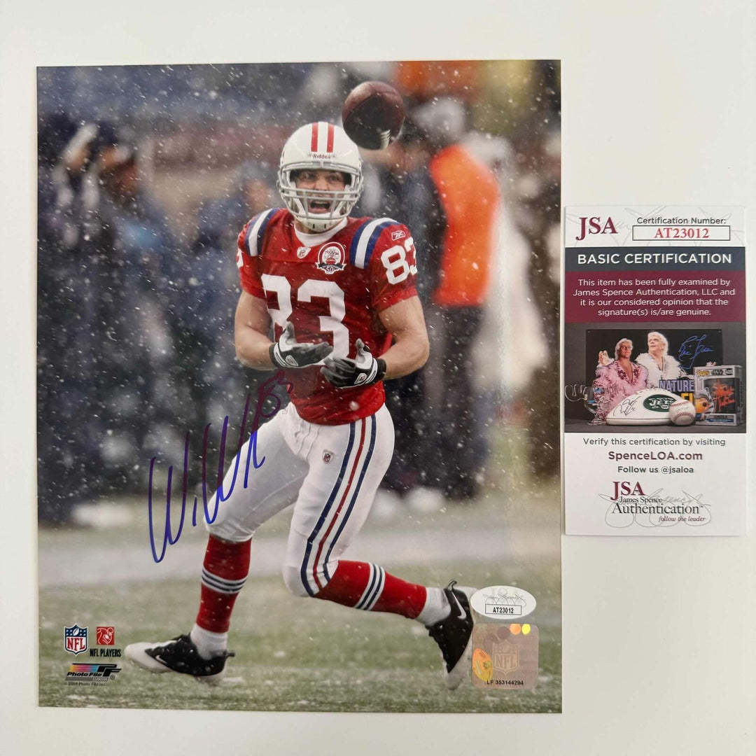 Autographed/Signed Wes Welker New England Patriots 8x10 Photo JSA COA #2 Image 1