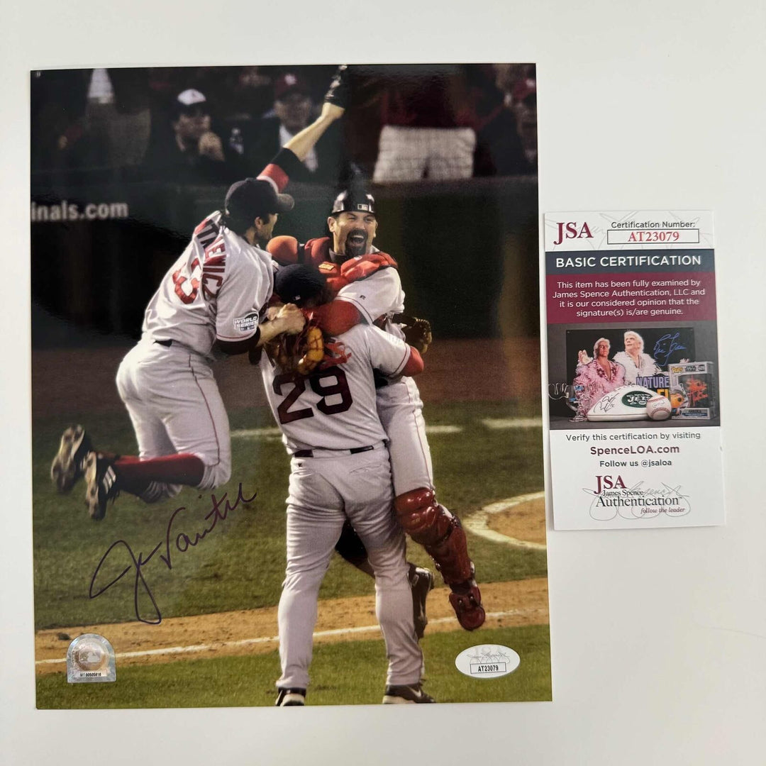 Autographed/Signed Jason Varitek Boston Red Sox 8x10 Baseball Photo JSA COA Image 1