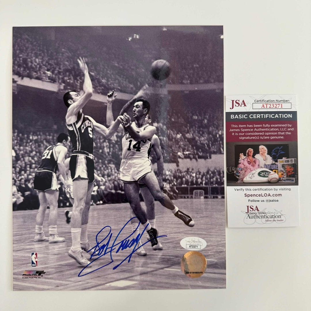 Autographed/Signed Bob Cousy Boston Celtics 8x10 Basketball Photo JSA COA Image 1