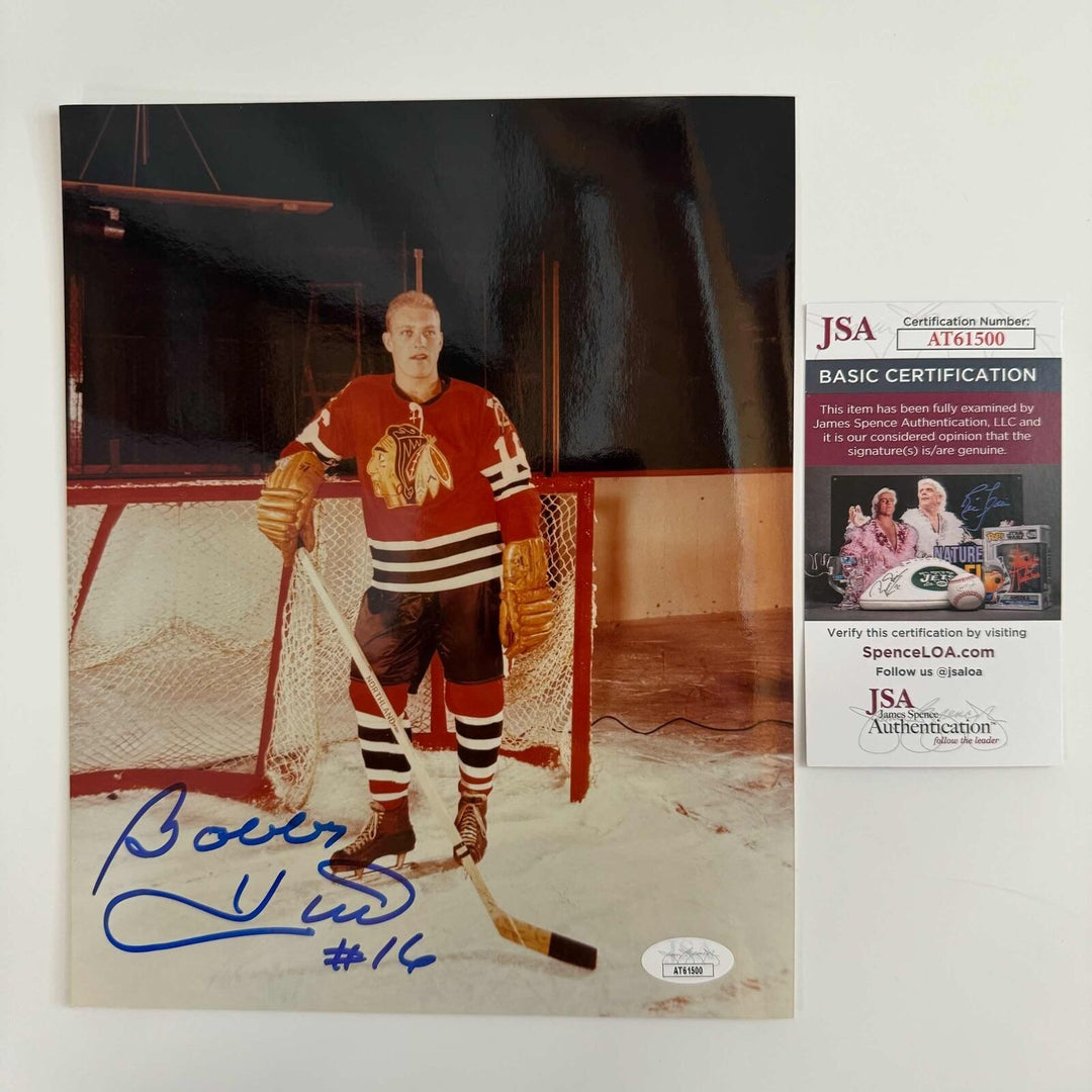 Autographed/Signed Bobby Hull Chicago Blackhawks 8x10 Hockey Photo JSA COA Image 1
