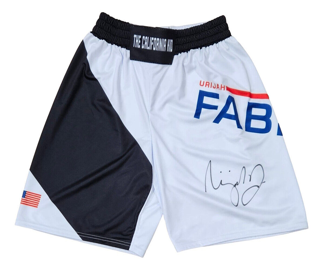 Urijah Faber Signed Custom White MMA Fight Trunks BAS Image 1