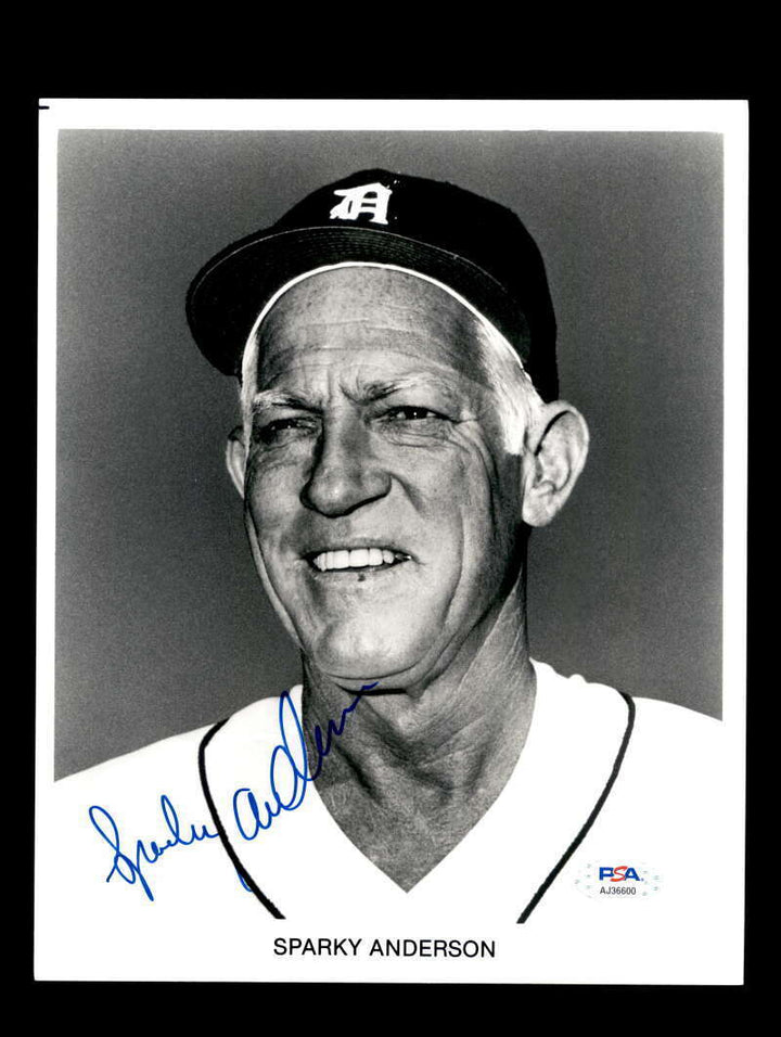 Sparky Anderson PSA DNA Coa Signed 8x10 Photo Tigers Autograph Image 1