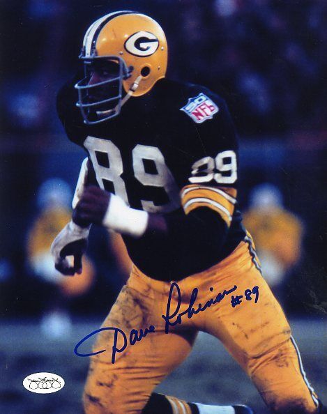 Dave Robinson Packers Signed Jsa Sticker 8x10 Photo Authentic Autograph Image 1